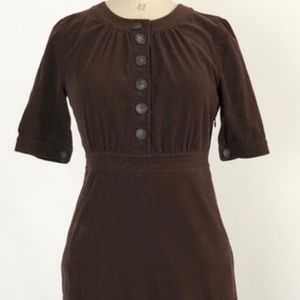 Vintage classic J.Crew Brown Cotton Corduroy Dress with on seam pockets!